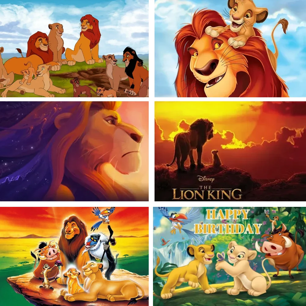 

Jungle Safari Lion King Simba Birthday Party Photography Background Kids Dress up Festival Photo Backdrop Gifts Decoration