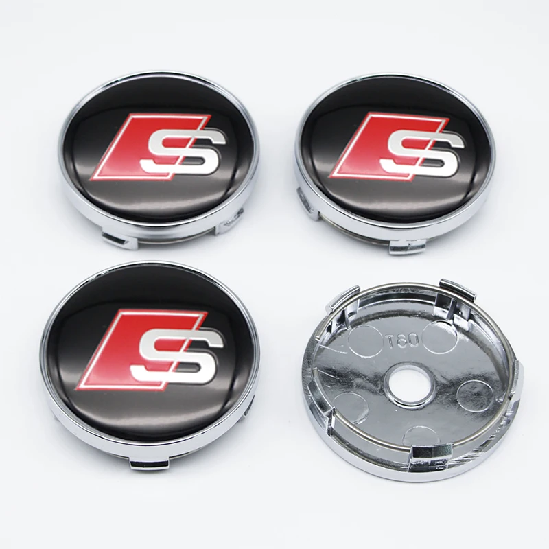 4Pcs 60mm Modified Wheel Hub Cover Tire Center Logo For Audi Sline A1 A2 A3 8V 8P 8L A4 B5 B6 B7 B8 A5 A6 C5 C6 C7 A7 A8 Q2 Q3