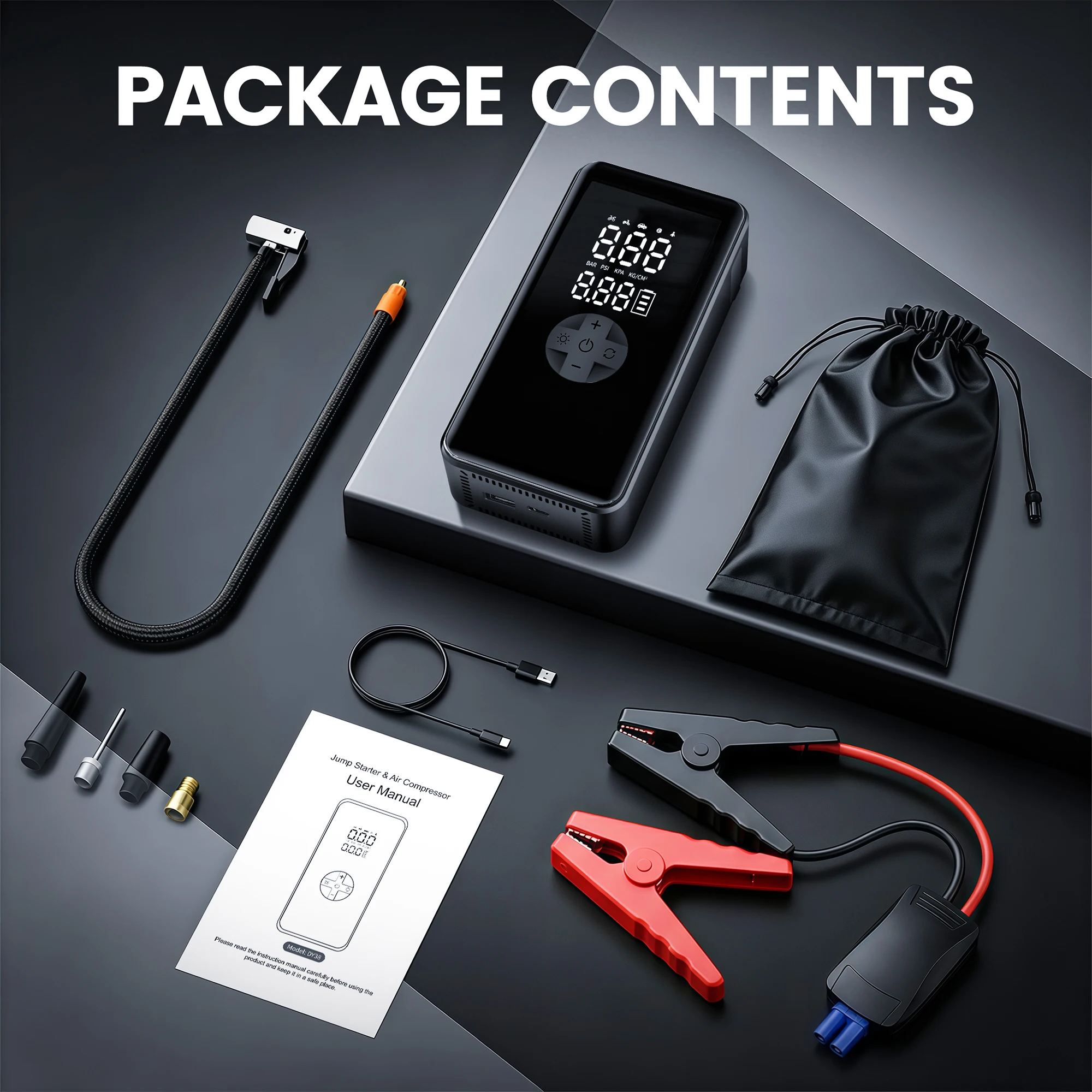 4000A Jump Starter with Tire I - Portable Jump Starter review and price