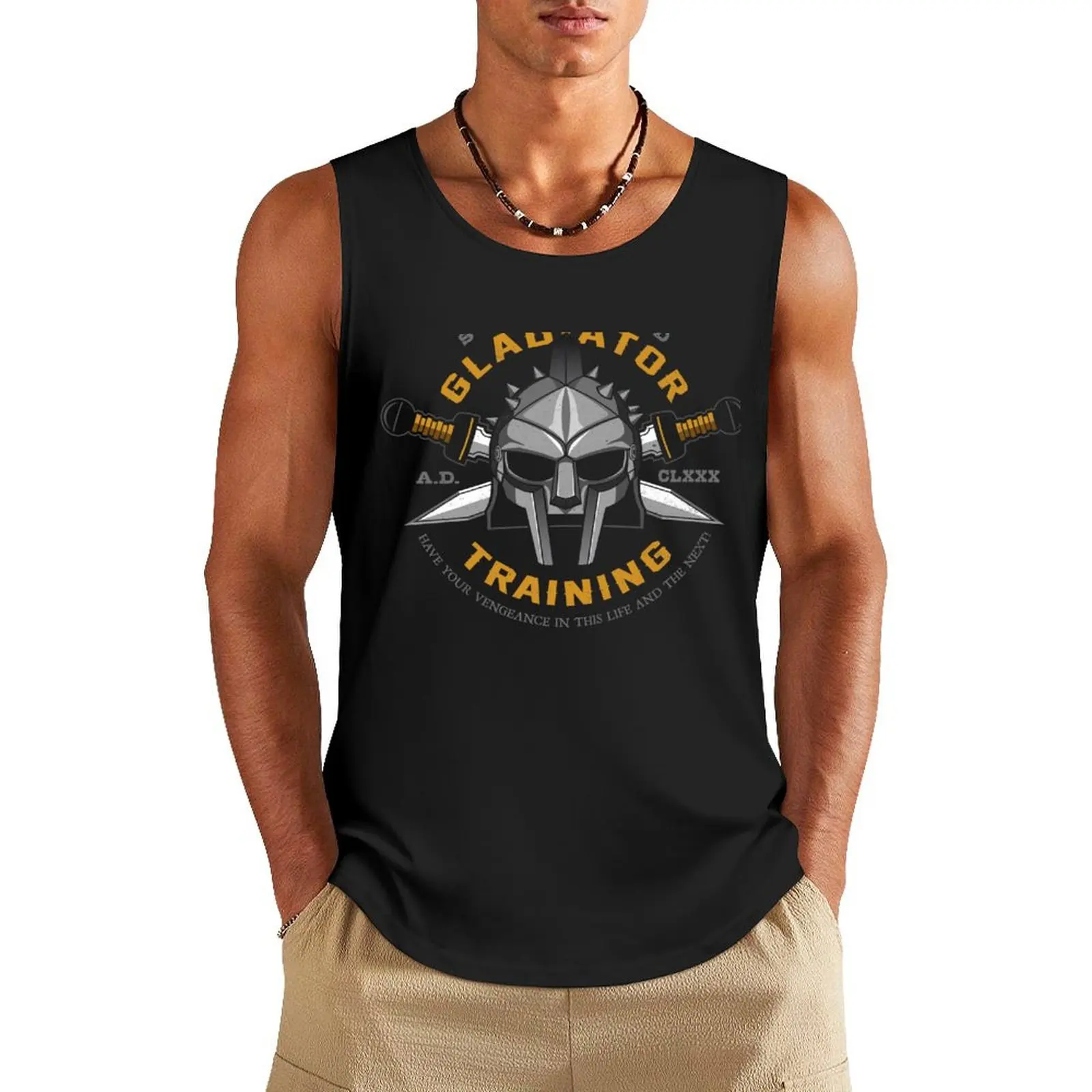 My Name is Gladiator Tank Top gym clothes man fitness bodybuilding man clothing men Men's cotton t-shirt