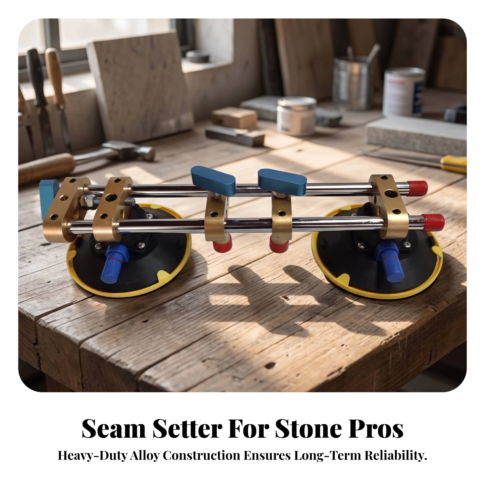 Vacuum Seam Setter with Suction Cups Heavy-Duty Stone Slab Installation Tool view 5