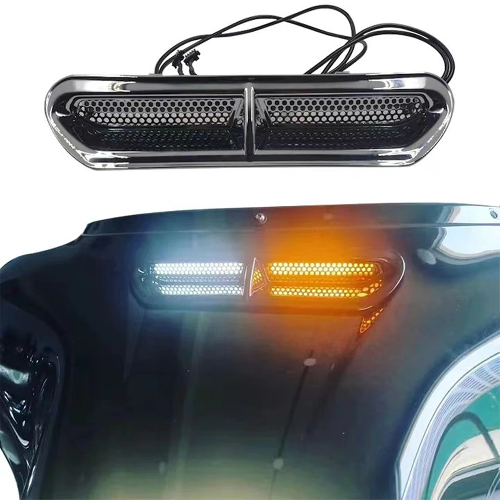 Motorcycle Fairing Vent Trim Accent LED Light For Harley Davidson Touring Electra Glide Tri Glide 2014