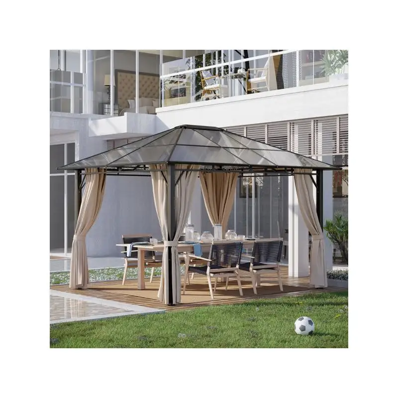 

Беседка для патио, беседка, уличный навес с шторами и экранами, водонепроницаемая конструкция солнцезащитного козырька для использования в саду, заднем дворе и патио
