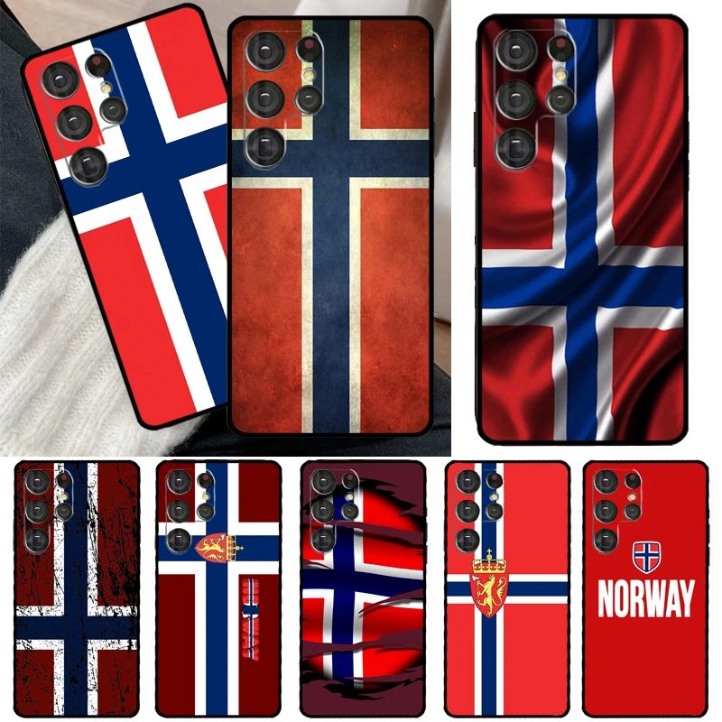 Norway Flag Phone Case For Samsung Galaxy S23 S20 FE S21 FE S22 Ultra Note20 Note10 S8 S9 S10 Plus Cover