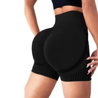 Femmes Yoga Shorts taille haute Shorts d'entraînement Fitness Yoga ascenseur bout à bout Fitness dames Yoga gymnase course pantalons courts vêtements de sport 4