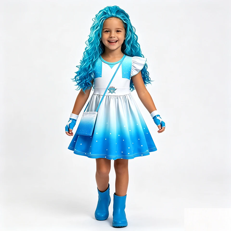 New Wicked Wonderland Princess Dress for Girls Halloween Cosplay Descendants Birthday Party Stage Performance Children's Costume