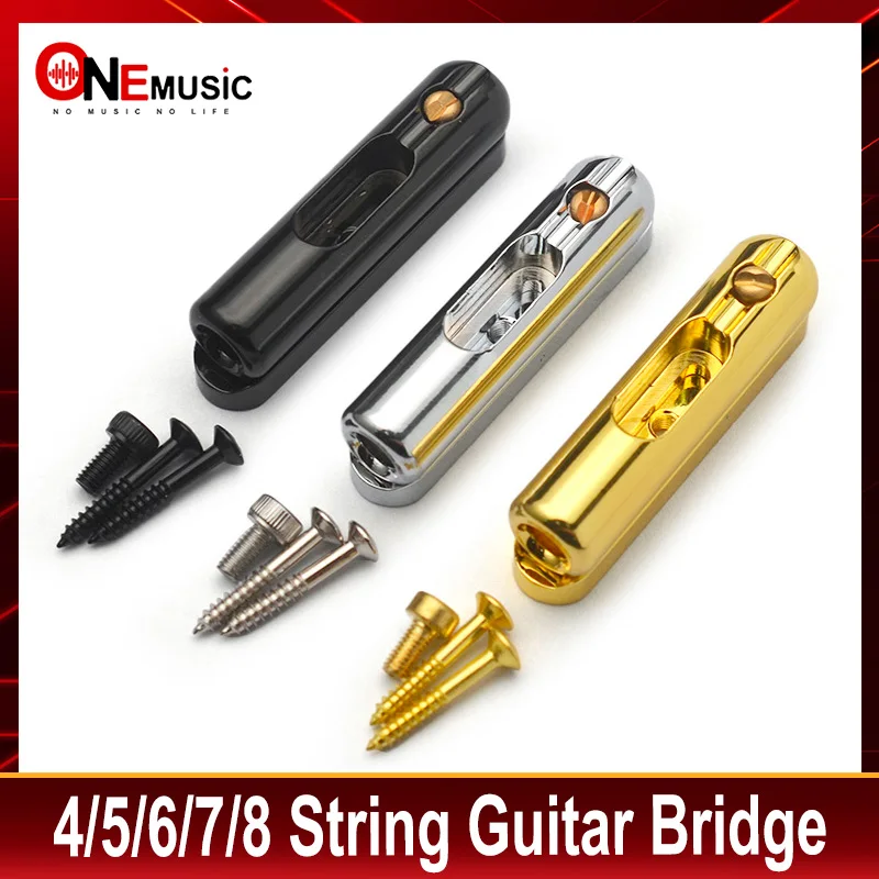 4/5/6/7/8 String Individual Guitar Brass Tube Style Bridge 8.5x41.5mm Single String Bridge Bottom Trough String Split Type Guita