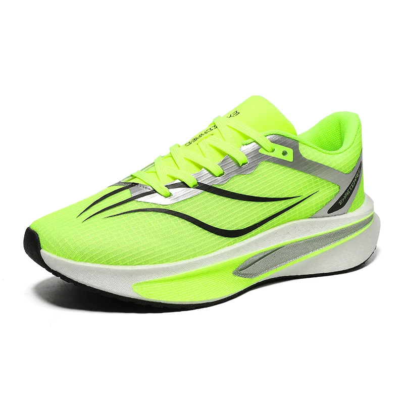 

Sports and leisure shoes, men's shoes, marathon oversized air cushioned shoes, fly woven all season rubber, wear-resistant, anti