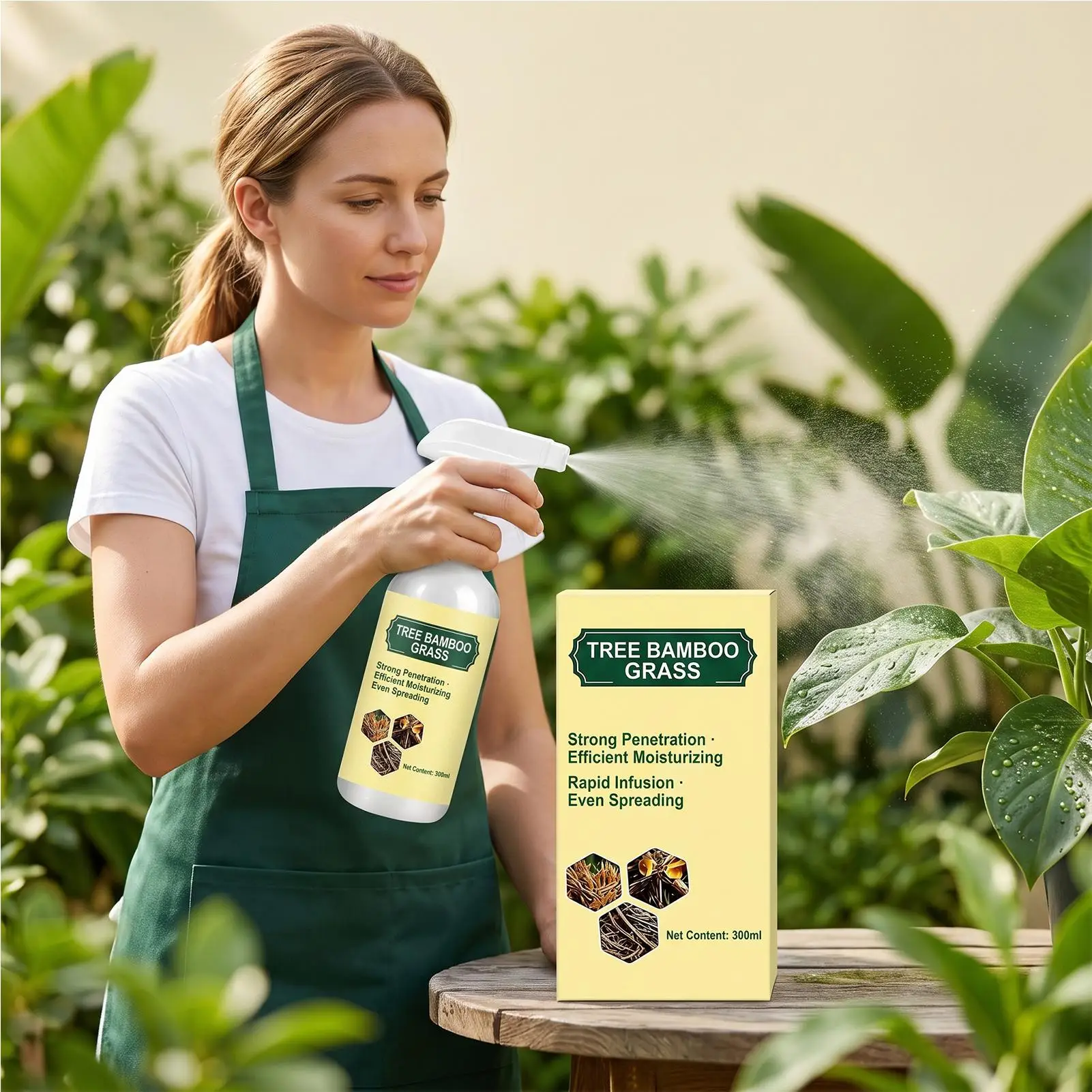 300ml Organic Plant Food Spray Ready-to-Use Liquid Fertilizer For Indoor Houseplants, Foliage Nutrient Solution For Greener