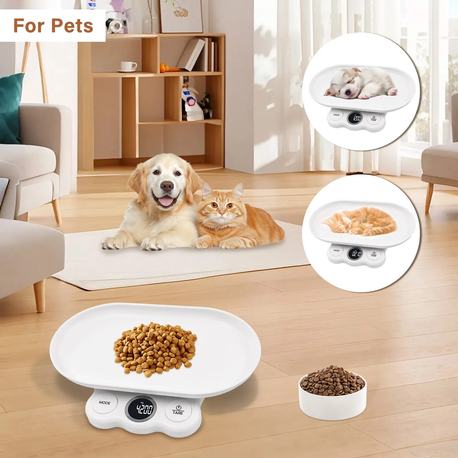 Digital Pet Scale With Tray High Precision Newborn Puppy Kitten Small Animal Weighing Electronic Scale Multiple Sizes Optional