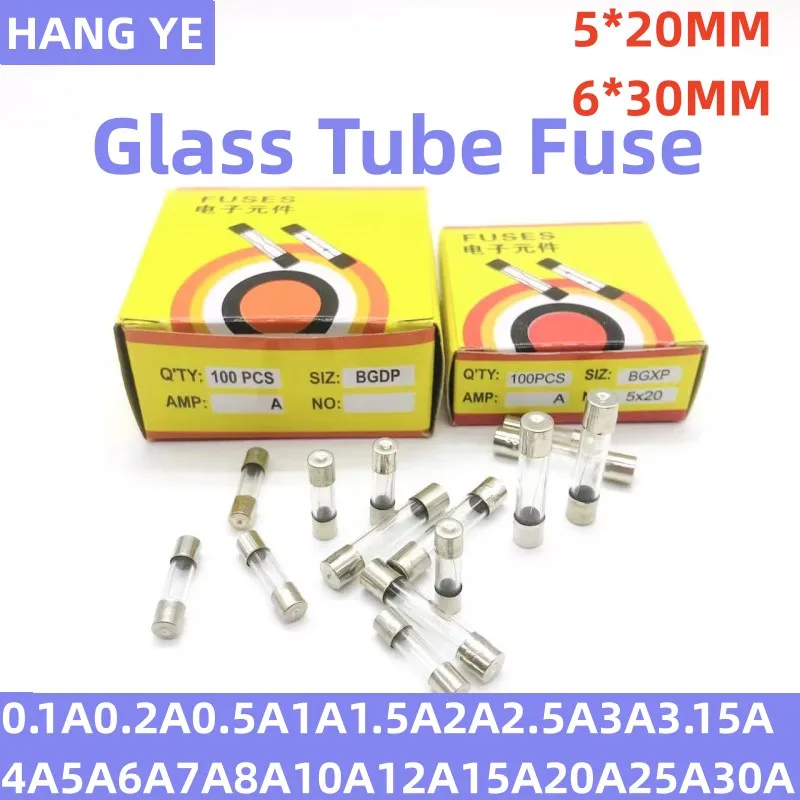 

6*30 glass fuse 5*20 fast fuse 0.1A 0.2A 0.5A 1A1.5A2A 2.5A 3A 3.15A 4A 5A 6A 7A 8A 10A 12A 15A 20A 30A Fast Break 5x20MM 6x30MM