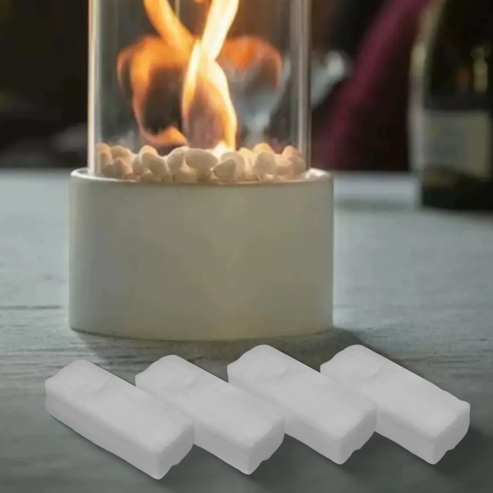 Indoor Ethanol Fireplace Wool Wicks 24 Pack Bioethanol Sponge Accessories with Extended Burn Time for Effective Fuel Use