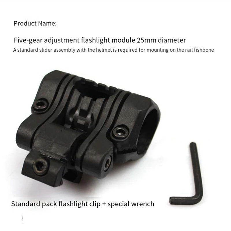 Helmet Special Lighting Flashlight Rail Helmet Accessories 25Mm 5 Position Torch Clamp Torch Holder