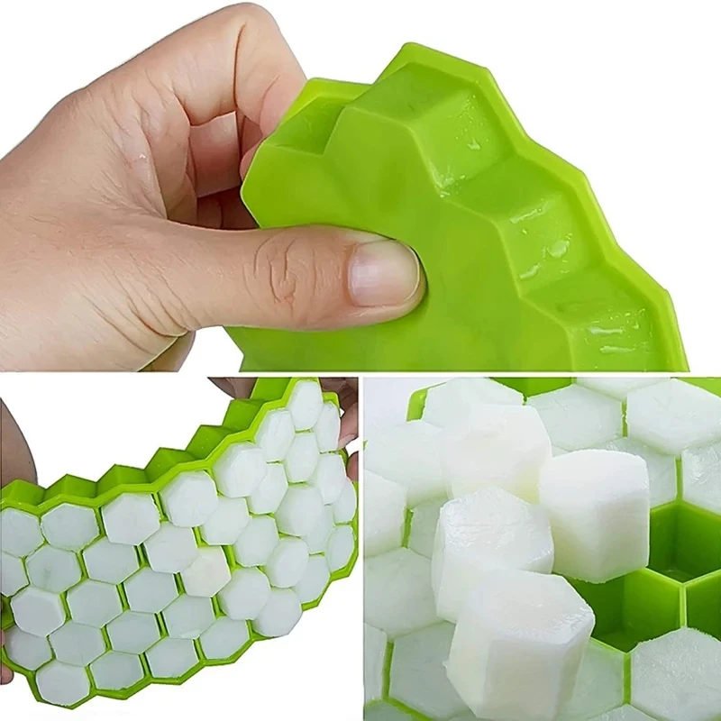 1pcs Honeycomb 37 Lattice  Cube Tray  Maker With Lid DIY Ice Mold