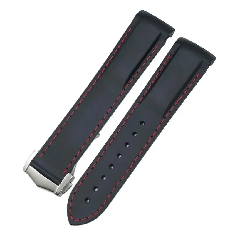 

20mm 22mm Silicone Rubber Watchbands for Omega Seamaster Planet Ocean for Speedmaster Moon Watch Waterproof Strap