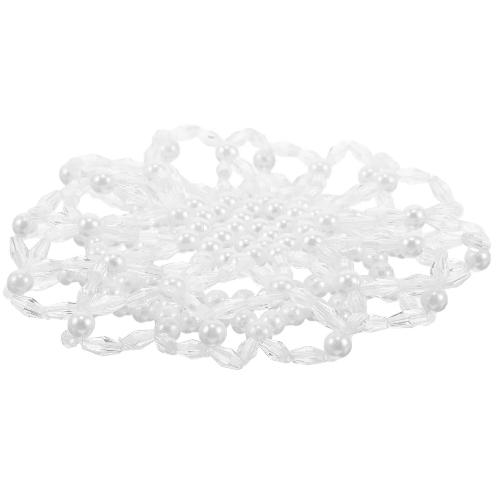 

Pearl Elastic Crochet Hair Net Bun Cover For Dance Skating Performance Reusable Hairnets Women Hair Accessories