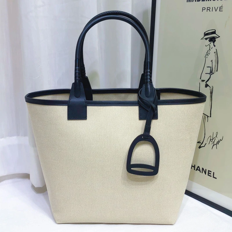 Canvas Tote Bag Woman High-Capacity Handbag Shopping Bag Commuter Bag Versatile Inner Bag Advanced Feeling Fashion