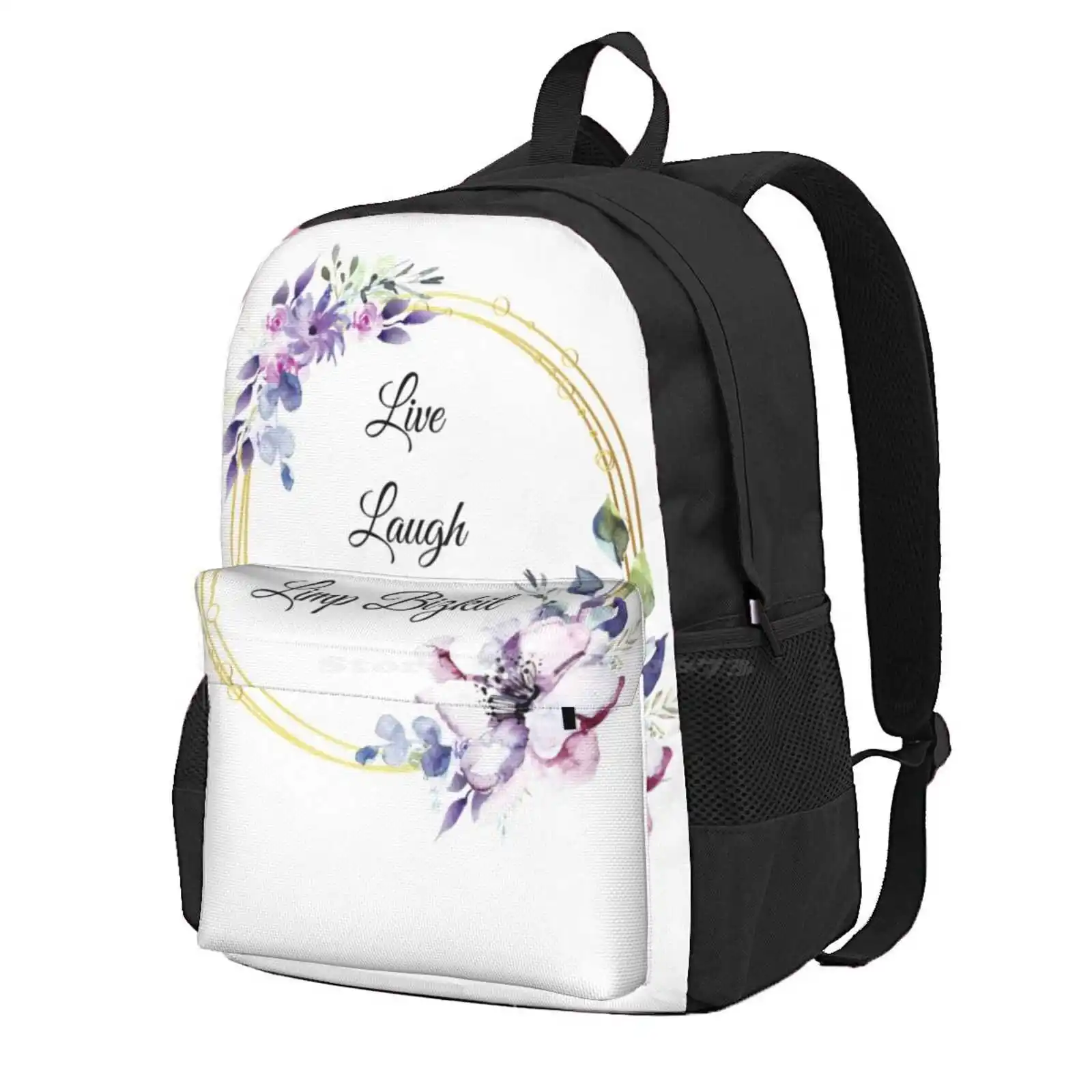 Live, Laugh, Limp Bizkit Hot Sale Schoolbag Backpack Fashion Bags 90S Metal 90S Music Limp Bizkit Nu Metal Funny Live Laugh Love