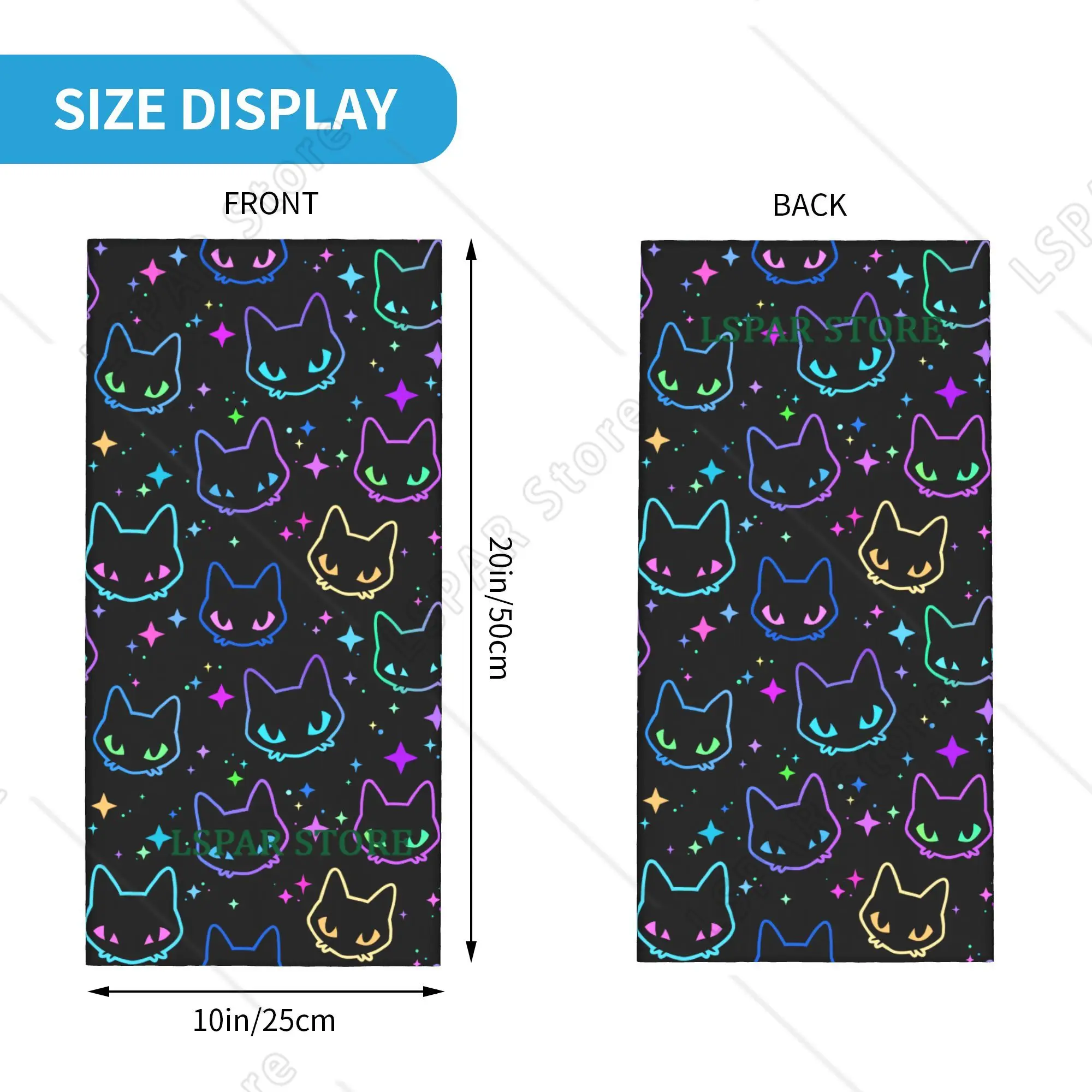 Custom Cute Kitten Cat Doodle Bandana Neck Gaiter for Ski Running Women Men Wrap Scarf Headband Warmer