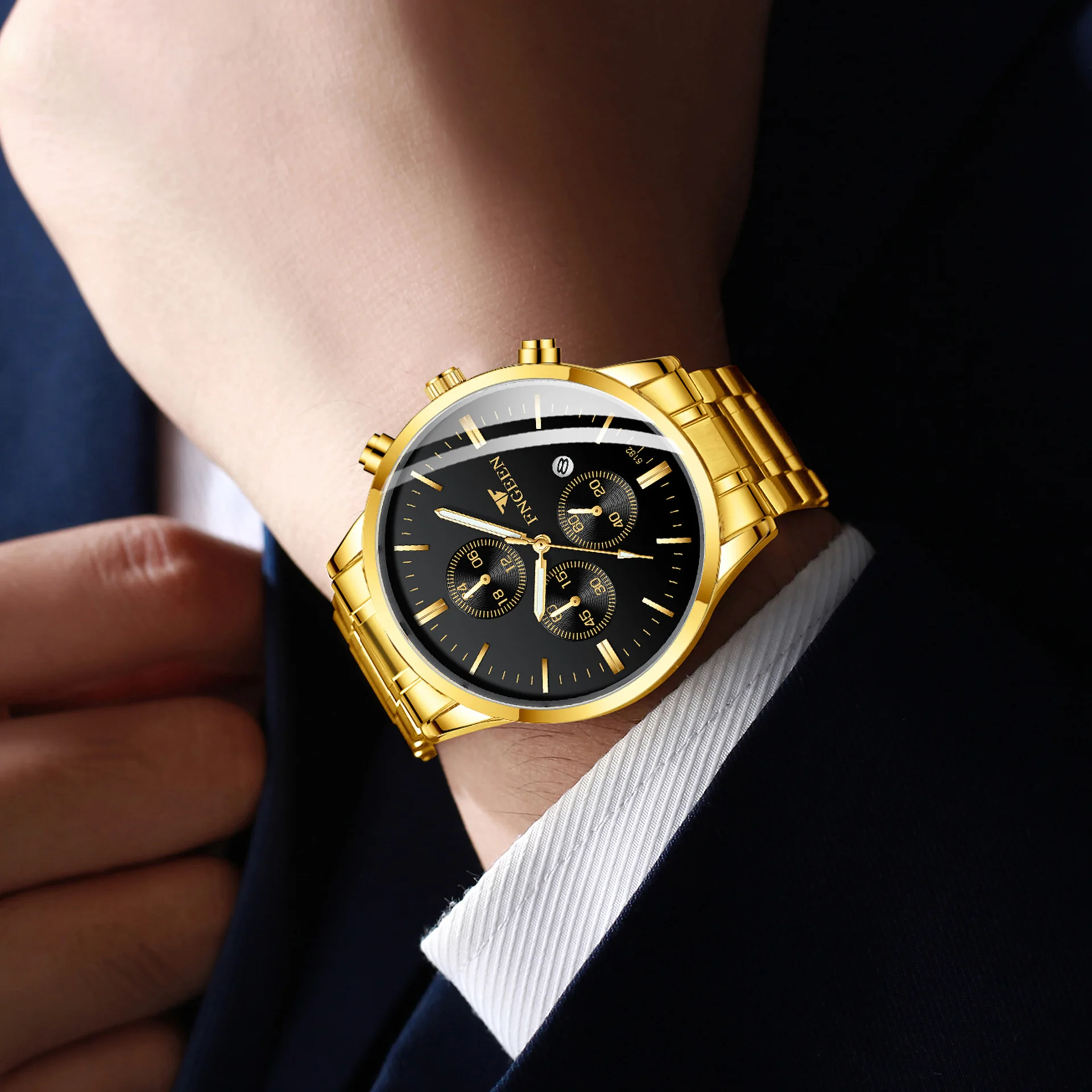 Fashion Luxury Premium Stainless Steel Men's Watch, Elegant Minimalist Male Quartz Wristwatch for Daily Wear