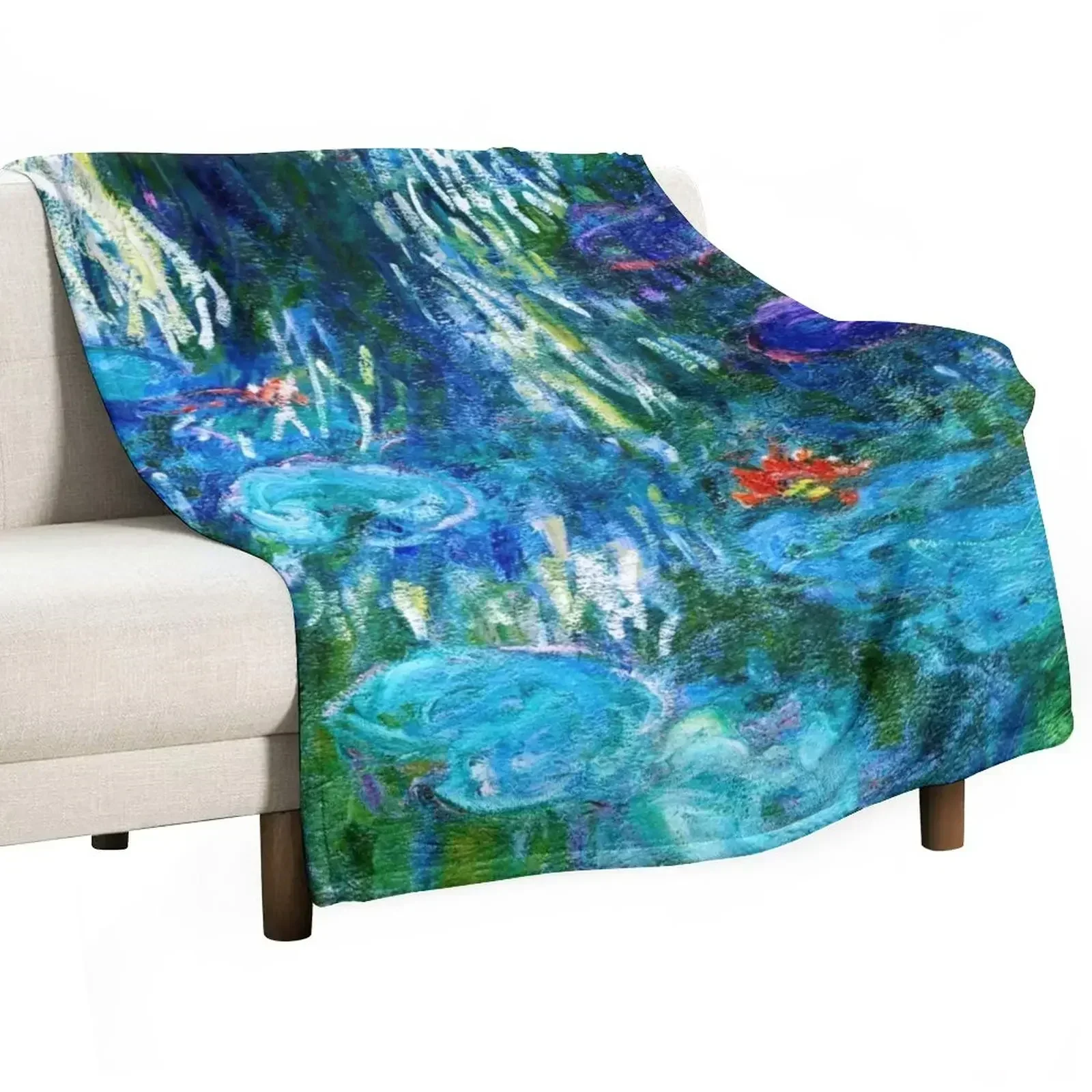 

Water Lilies Claude Monet Fine Art Print Throw Blanket Sofa Hairy Blankets For Bed Bed Fashionable Blankets