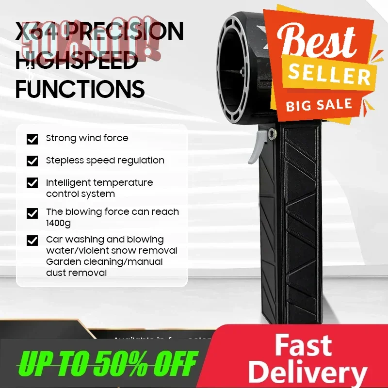 【Fast Delivery】X64 Violent Fan 64mm Ducted 1400g Thrust Portable Handheld Turbofan 8000mAh Long Life Outdoor Snow Blowing Dust R