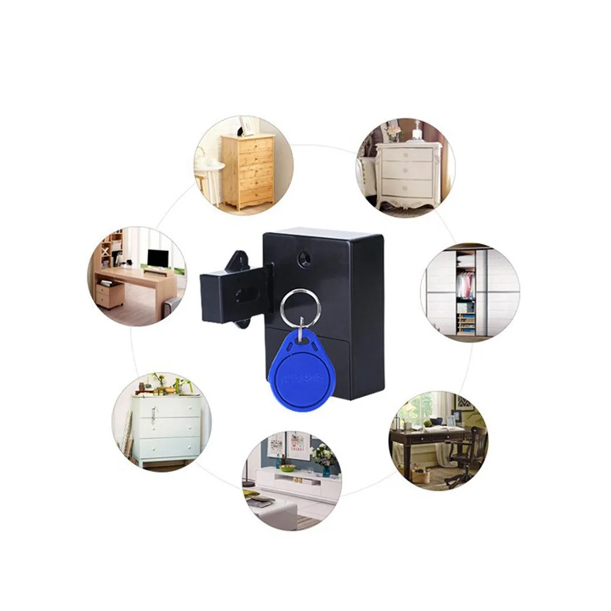 Digital Cabinet Intelligent Electronic Locks Invisible Sensor Lock EMID IC Card Drawer for Wardrobe Furniture Hardware B