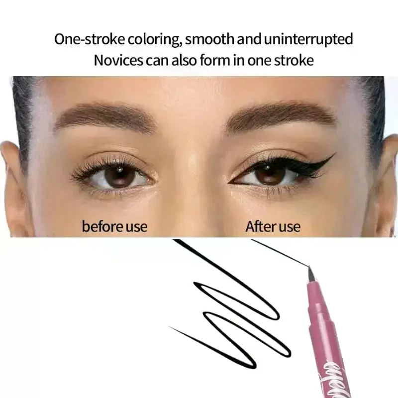 BSIMONE Waterdichte zwarte eyelinerpen Sneldrogend Langdurig Mat Glad Gemakkelijk te kleuren Vloeibare eyelinerpen Make-up cosmetica