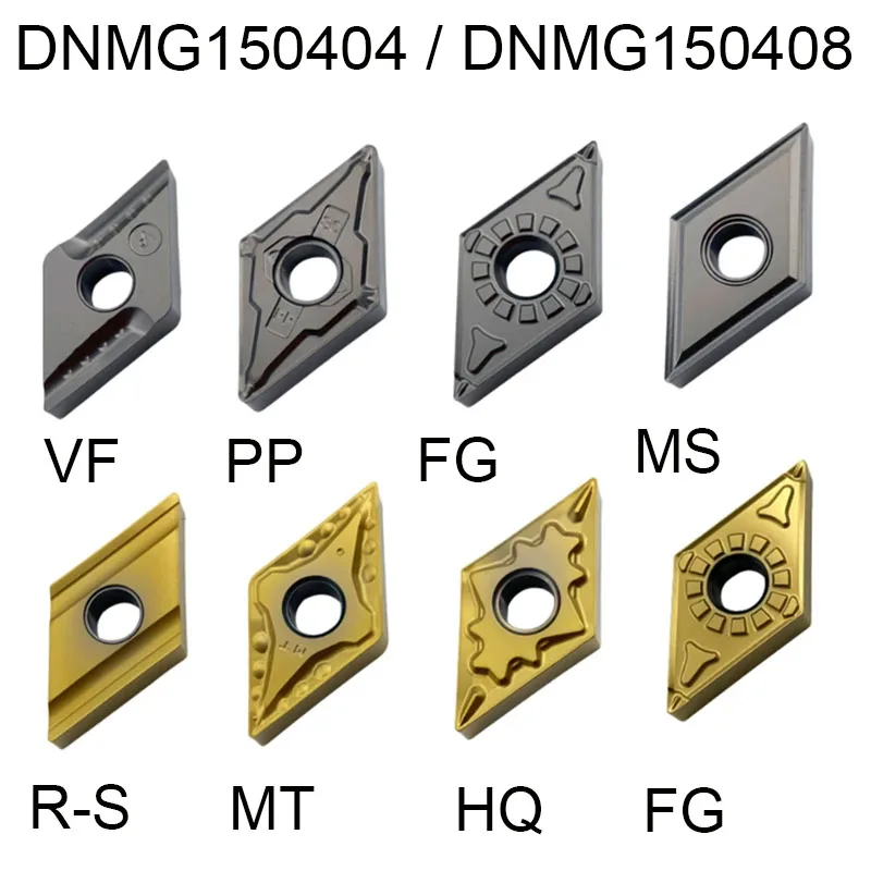 

10PCS DNMG150404 / DNMG150408 HQ PP FG MT MS R-S L-S VF Indexable 55-degree rhombic metal-ceramic CNC turning tool insert