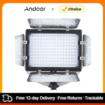 Andoer 비디오 사진 조명 램프 패널, 6000K 160 LED, DSLR 카메라, DV 캠코더, LED 비디오 조명, W160