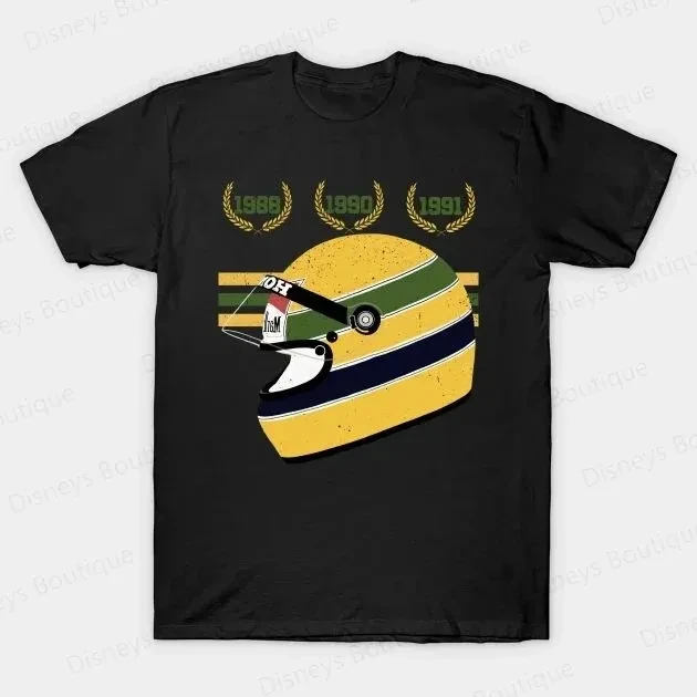 2024 New Arriavl Vintage Brazilian “Senna F1 Legend“ Summer T-shirt Same Short-Sleeved Top Oversized Tee for Adult/Kids Pullover