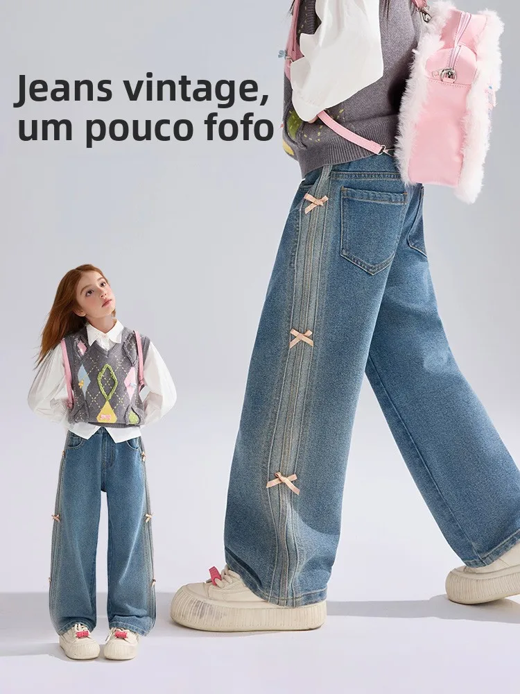 children's-wide-leg-jeans-denim-pants-girls-vintage-sle-casual-cotton-blend-trousers-for-spring-autumn-seasonal-wear