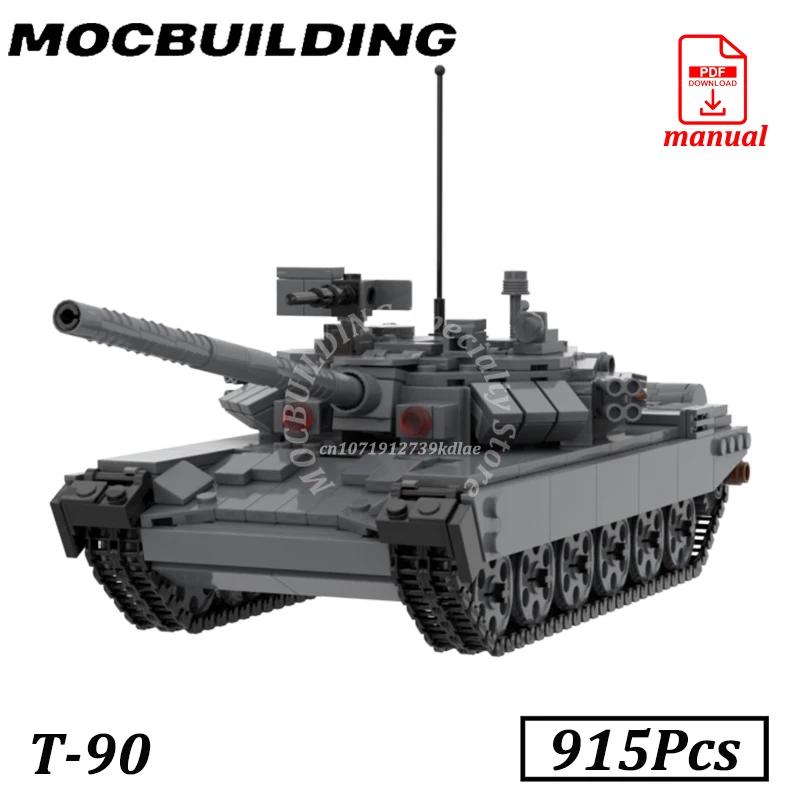 Main Battle Tank Blocks T-90 Tank Bricks MBT Military Tank Model MOC Building Toys Battlefield Machine Toys Construction Gift
