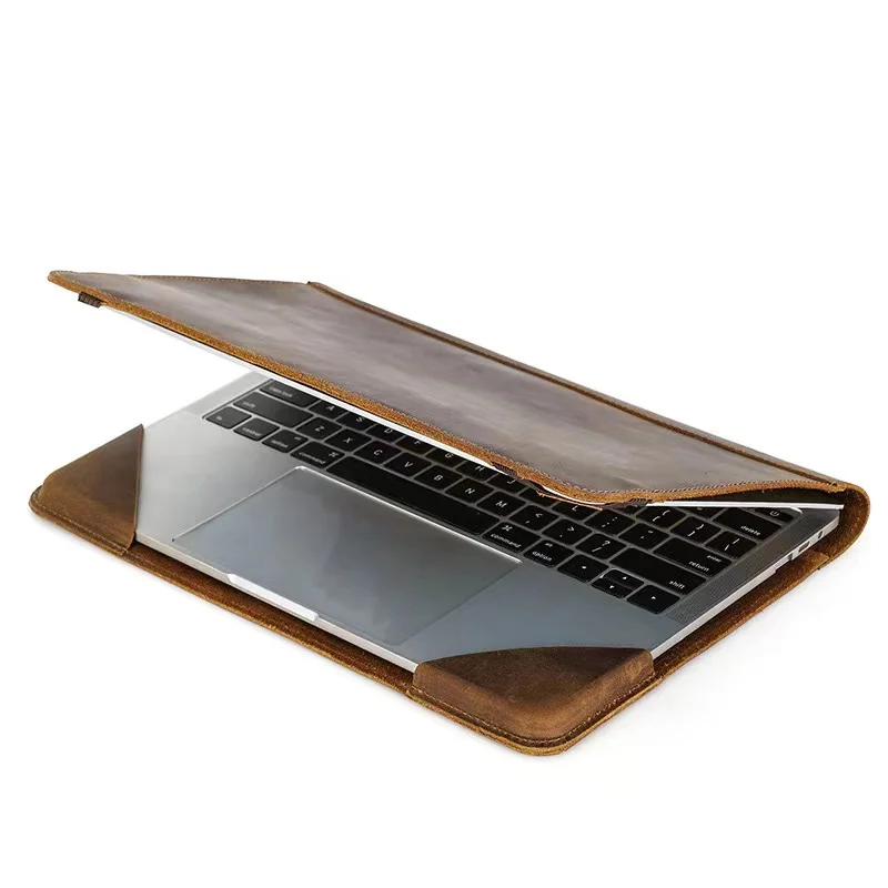 Cowhide Leather Laptop Cover Genuine Leather Laptop Bag For Macbook Pro Case Air13.3 inch Apple Laptop Protective Shell