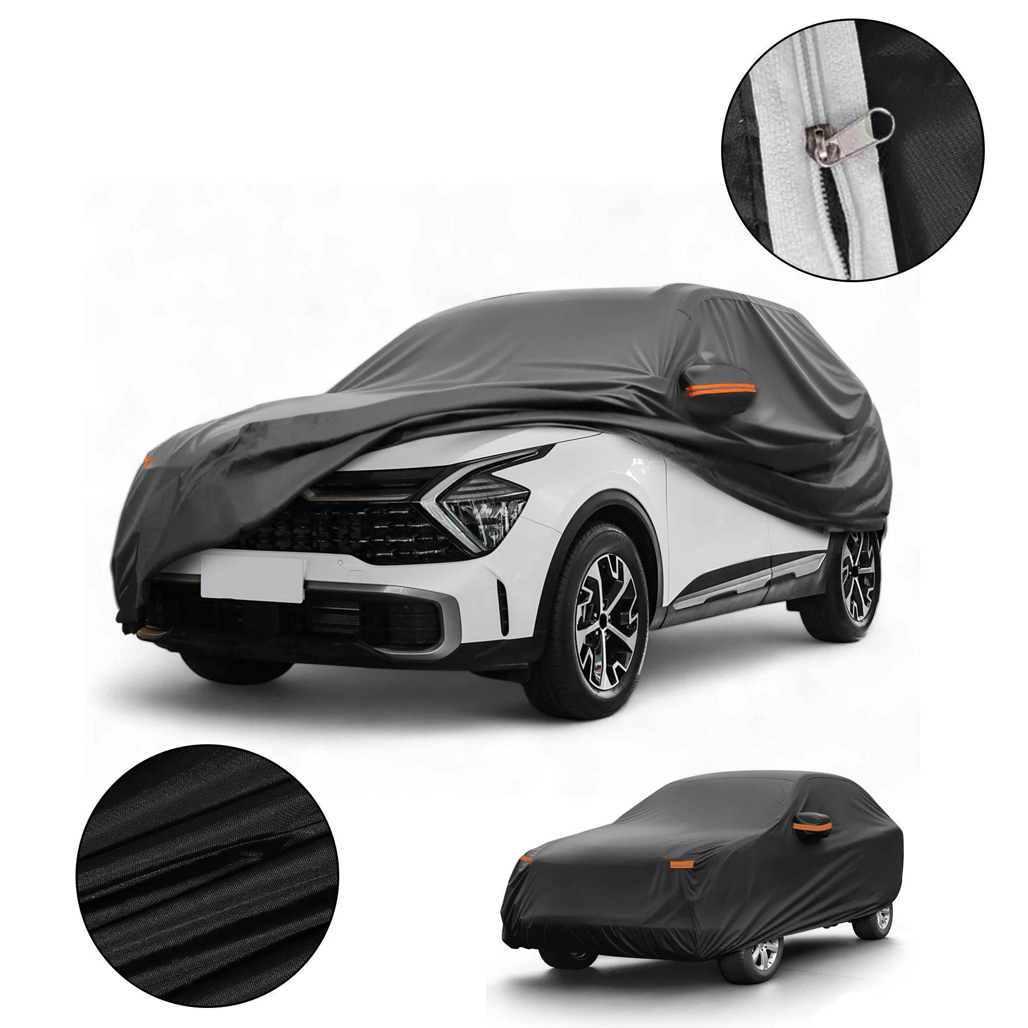 

Motoforti All-Weather Waterproof Car Cover - UV-Resistant Outdoor Full Exterior Protection for Kia Sportage 2010-2025 210D-PU