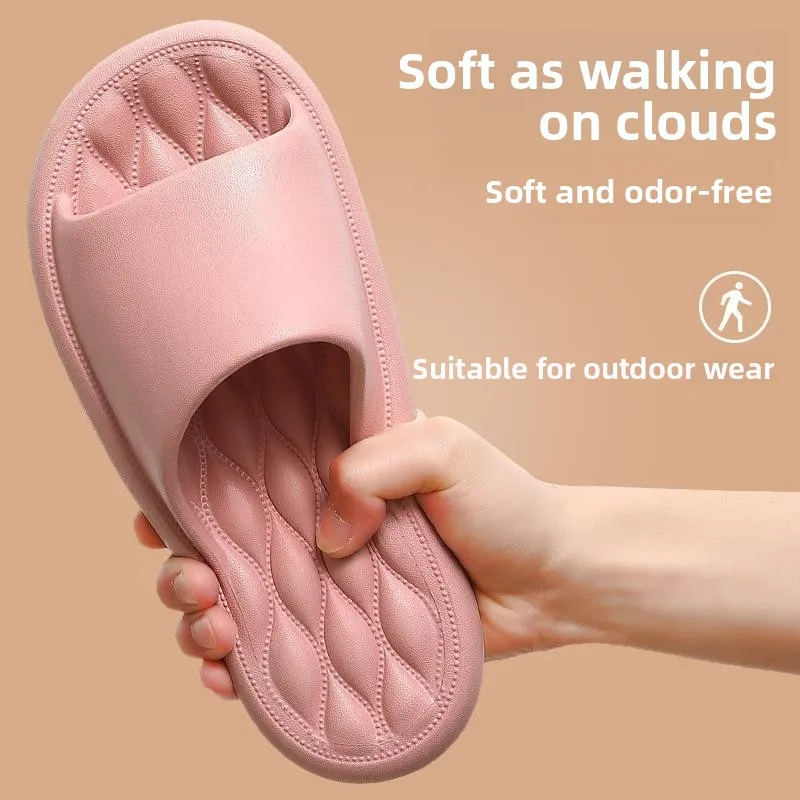 Summer New Women's Slippers Indoor Home Thick Bottom Anti-Slip Bathroom Bathing Comfortable Sensation Popular Ladies Slippers