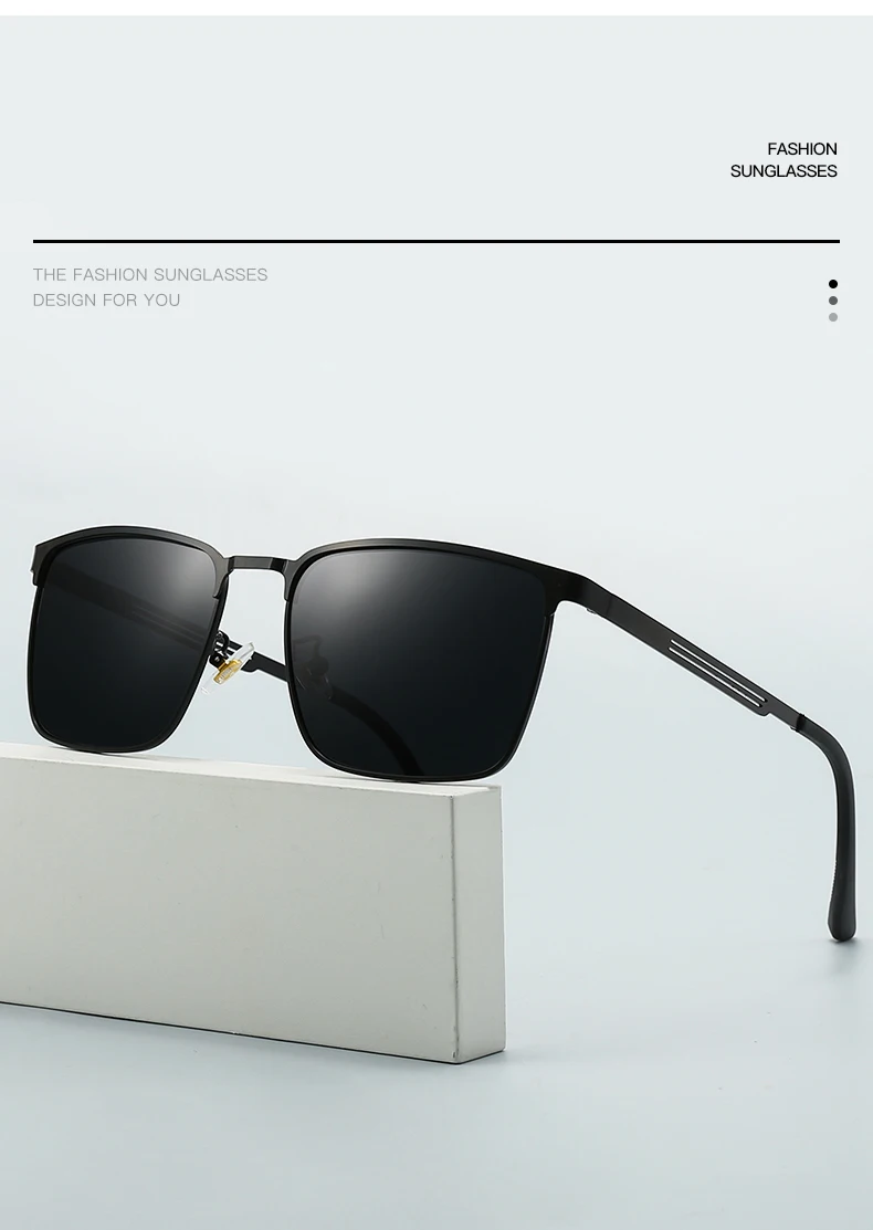 Neue ultraleichte Herren-Sonnenbrille im Business-Stil mit rechteckigen Rahmen, modisch für Outdoor-Fahren und Sonnenschutz 5150 – Detail 3
