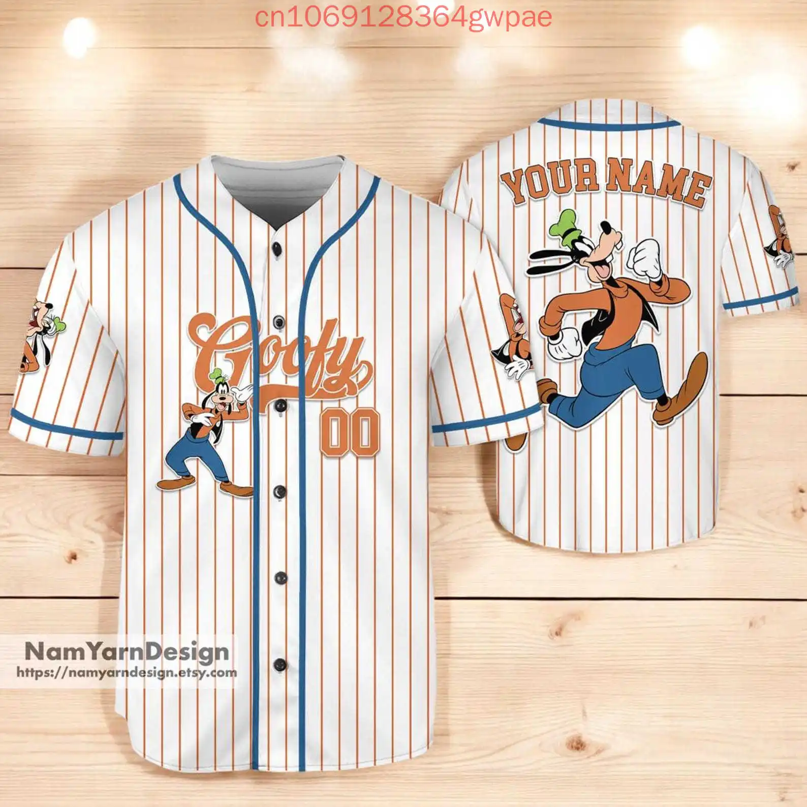 ส่วนบุคคล Disney Goofy เบสบอลเสื้อผู้ชายผู้หญิงเด็กเสื้อฤดูร้อนสบายๆกีฬาแขนสั้นเสื้อเบสบอล