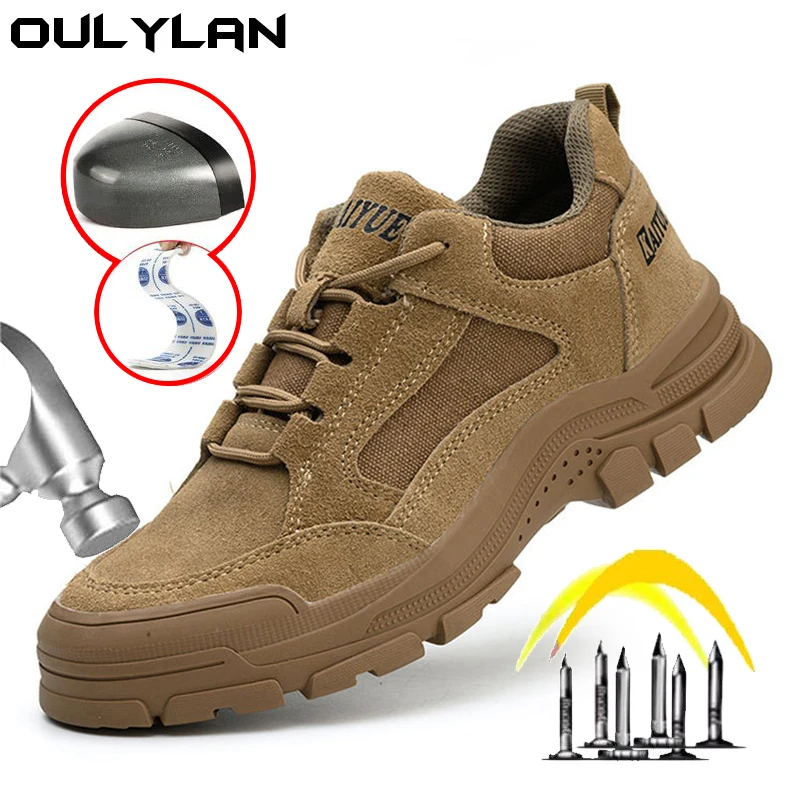 

Comfortable Steel Toe Safety Protect Shoes Men Anti-smashing Anti-piercing Anti-slip Wear-resistant Light Work Shoes