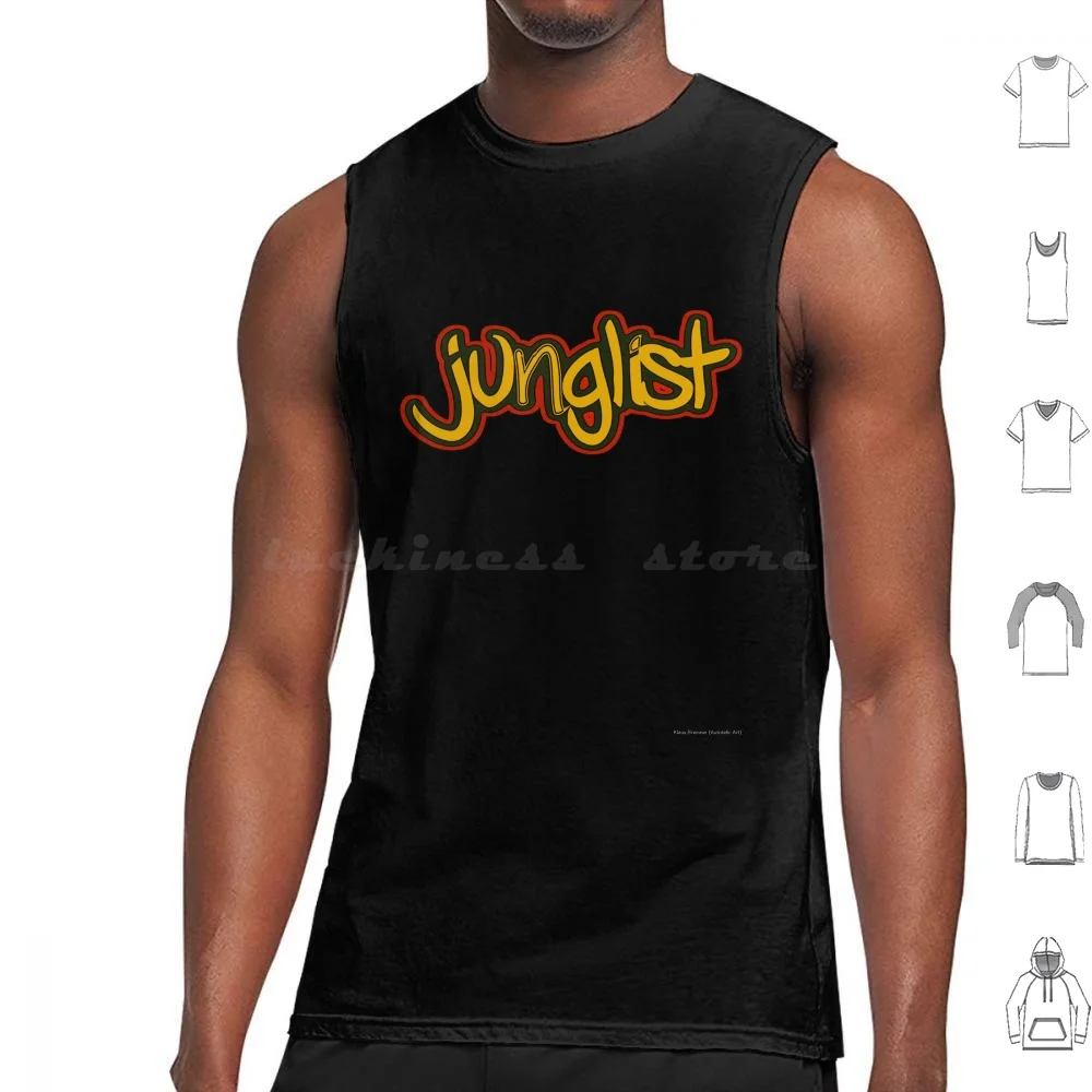 Junglist Tank Tops Print Cotton Jungle Junglist Drum Bass Rave Music Soundsystem Dub Reggae Speaker Steppas Rasta Dubwise