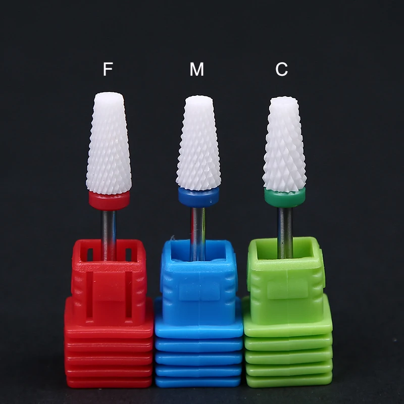 1PC Ceramic Nail Drill Bit For Nails Cuticle Clean Cutter Milling Electric Nail File Manicure Pedicure Ceramic Polish Drill @F-3