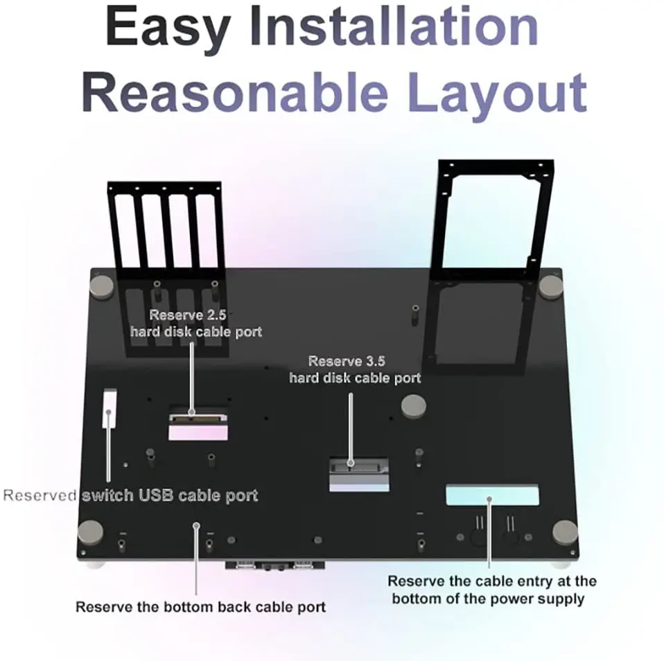 MATX ATX EATX PC esetben doga Bakállvány akril nyitva Számítógépes esetben micro-atx Alaplap overlock Számítógépes Csipa DIY Vízhozam basenu állvány