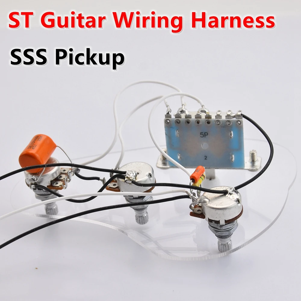 3x горшки Alpha 250K + 5-позиционный переключатель + разъем Epiphonr для звукоснимателя SSS, жгут проводов электрогитары для гитары ST