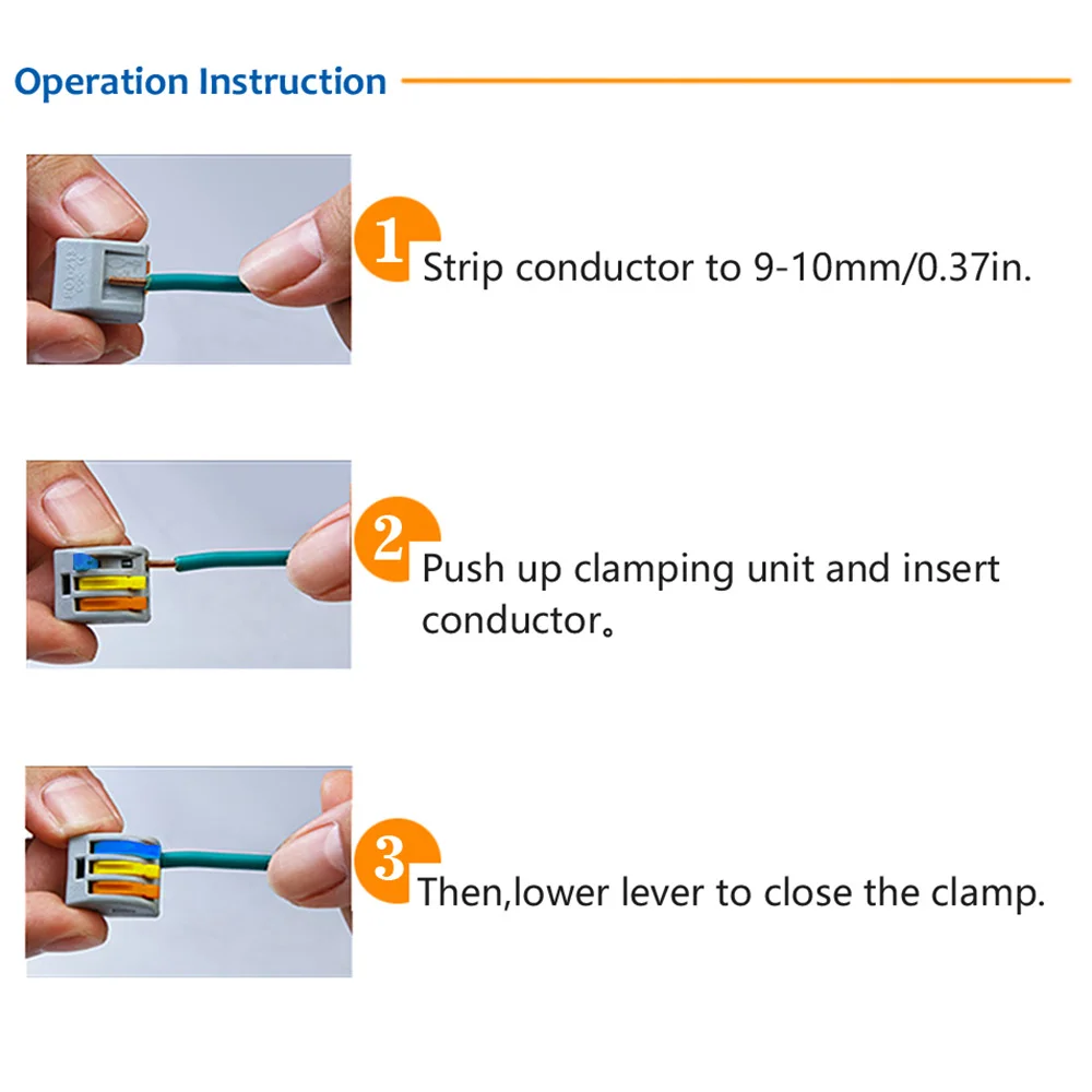 0.4-6.0mm Fast Universal Mini Wire Connector Easy Quick Block Wiring Compact Conductor Spring Splicing Wiring Energy Terminals