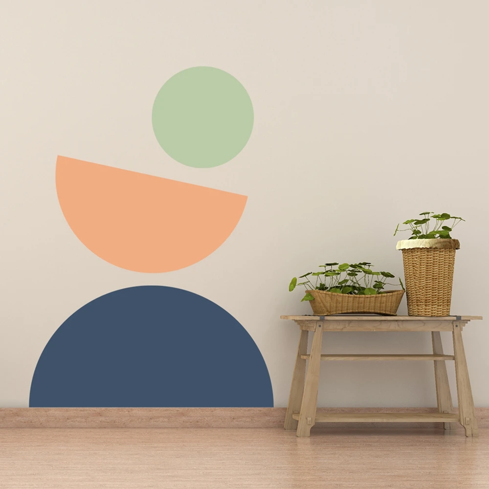 Boho Abstract Geometric Rainbow Colorblock Removable Wall Stickers Nursery DIY Wall Decals Kids Room Modern Interior Home Decor