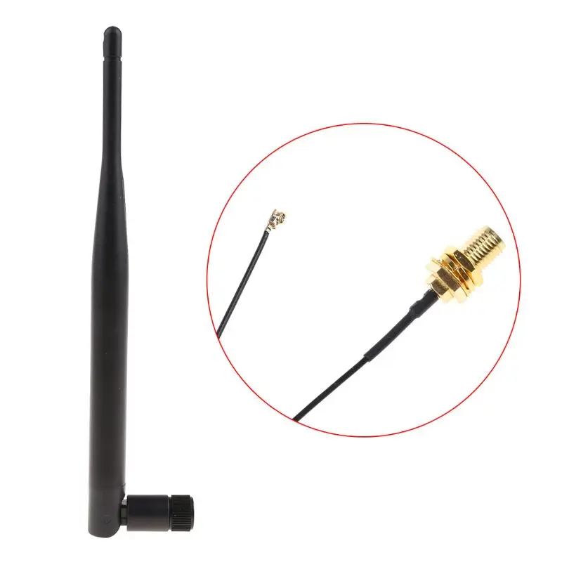 Antenne routeur sans fil RP-SMA mâle 868 MHz 5dBi + 15cm RP SMA femelle vers I