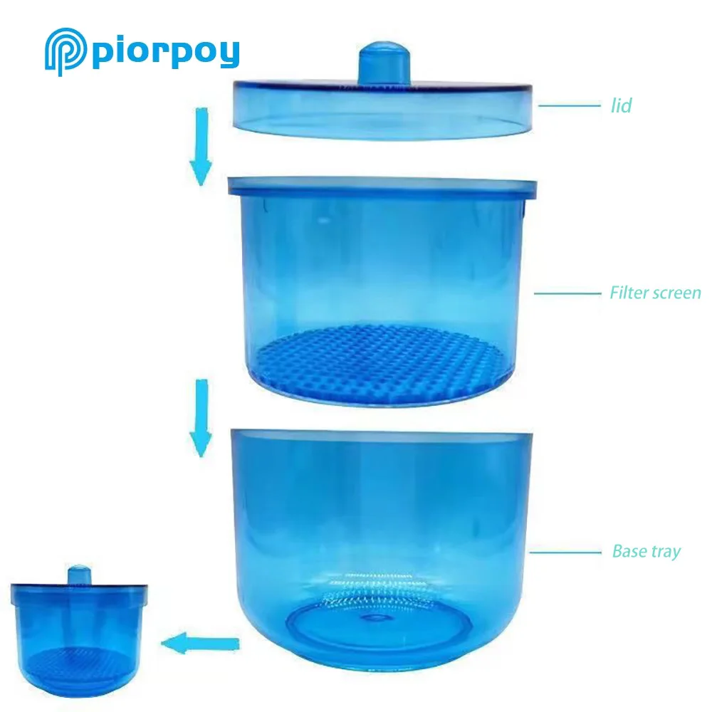PIORPOY Dental Disinfection Box Burs Double Layer Filtration Cleaning Box Storage Drill Bits Grinding Head Sterilizer Tools