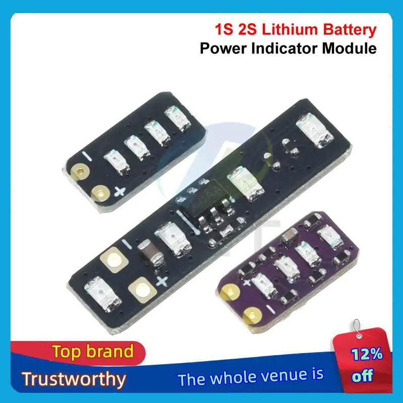 Image of 1/3/5PCS 3,7-4,2 V Metering Modul 1S 2S Ternäre Lithium-Batterie power Display LED Licht Mini Für Strom Display