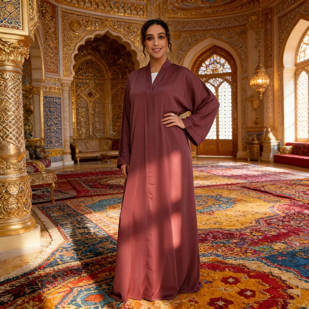 

Dubai Muslim Dress Women Cardigan Kimono Dresses Open Abaya Solid Color Jalabiya Morocco Dubai Kaftan Vestidos Long Robe Abayas