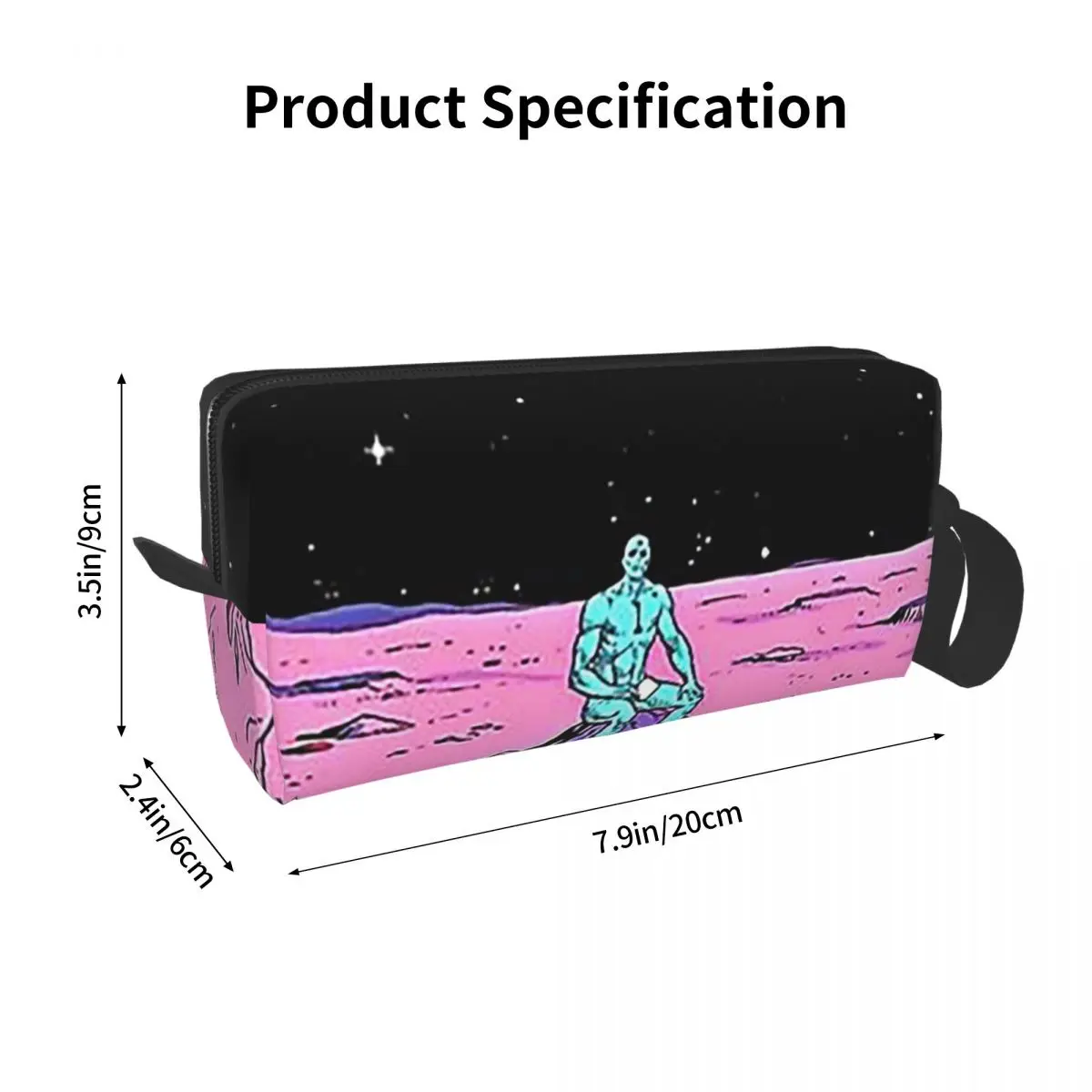 Fixed Dr. Manhattan Sitting On Mars comic Pencil Case for Students Pen Box Pencil Bag Stationery Supplies Women Cosmetic Bag